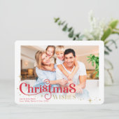 KERSTMIS FAMILIE FOTO stijlvolle moderne typografi Feestdagenkaart (Staand voorkant)