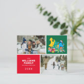 Kerstmis Familie Foto van Sesame Street Feestdagenkaart (Staand voorkant)