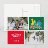 Kerstmis Familie Foto van Sesame Street Feestdagenkaart (Voorkant / Achterkant)