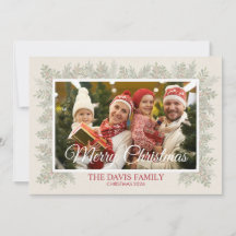 Kerstmis Familie Fotokaart (Aanpasbaar)