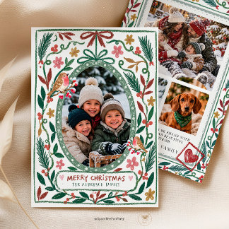 Kerstmis Familie Fotokaart Fantasievolle uitnodigi Kaart