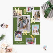 Kerstmis Familie Foto's Postzegels