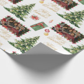 Kerstmis Familie Frame Inpakpapier (Hoek)