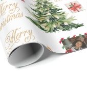 Kerstmis Familie Frame Inpakpapier (Rol Hoek)