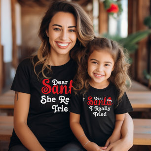 Kerstmis familie gepersonaliseerde Funny Dear Sant T-shirt