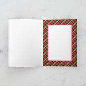 Kerstmis Familie Geruite Foto Rode Vakantie Ansich Kaart (Binnen)