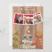 Kerstmis Familie Groet Plat Kerstkaart (Voorkant)