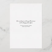 Kerstmis Familie Jaar om te Onthouden Roze Goud Folie Feestdagenkaart (Achterkant)