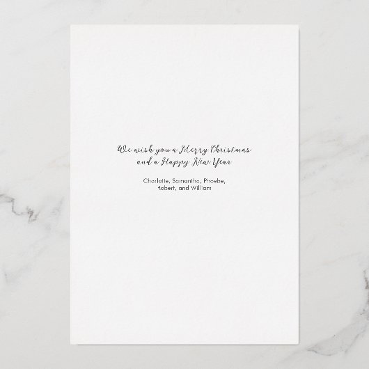 Kerstmis Familie Jaar om te Onthouden Roze Goud Folie Feestdagenkaart (Achterkant)