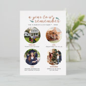 Kerstmis Familie Jaar om te Onthouden Roze Goud Folie Feestdagenkaart (Staand Voorkant)