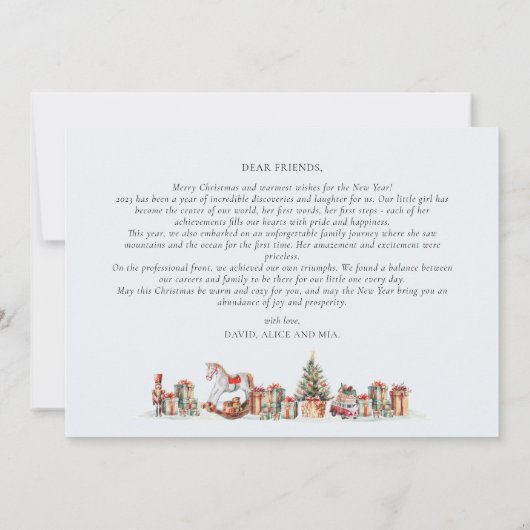 Kerstmis Familie Jaarverslag Schattige Grappige Ko Feestdagenkaart (Achterkant)