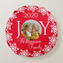 Kerstmis Familie "JOY" Rood met witte sneeuwvlok V