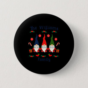 Kerstmis Familie Kabouters Cute En Grappige T-shir Ronde Button 5,7 Cm