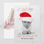 Kerstmis familie, kleine kerstman feestdagenkaart (Voorkant / Achterkant)