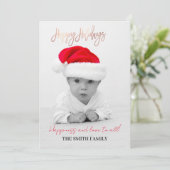 Kerstmis familie, kleine kerstman feestdagenkaart (Staand voorkant)