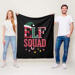 Kerstmis Familie Matching Pyjama's Elf Squad Fleece Deken