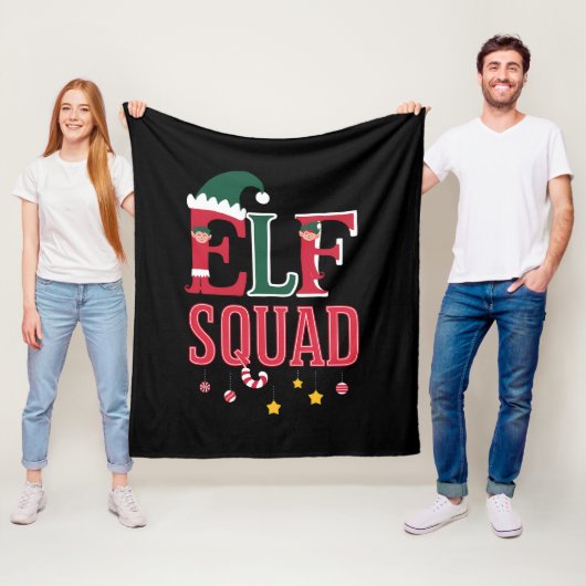 Kerstmis Familie Matching Pyjama's Elf Squad  Fleece Deken (In situ)