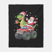 Kerstmis Familie Matching Santa Truck Dinosaurus Fleece Deken (Voorkant)