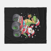 Kerstmis Familie Matching Santa Truck Dinosaurus Fleece Deken (Voorkant (Horizontaal))