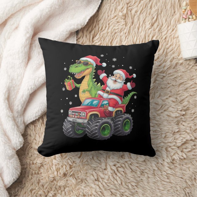 Kerstmis Familie Matching Santa Truck Dinosaurus Kussen (Deken)