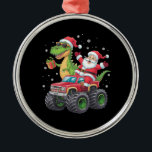 Kerstmis Familie Matching Santa Truck Dinosaurus Metalen Ornament<br><div class="desc">Kerstfamilie Matching Santa Truck Dinosaur Boys</div>