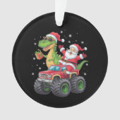 Kerstmis Familie Matching Santa Truck Dinosaurus Ornament (voorkant)
