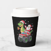 Kerstmis Familie Matching Santa Truck Dinosaurus Papieren Bekers (Voorkant)