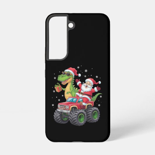 Kerstmis Familie Matching Santa Truck Dinosaurus Samsung Galaxy Hoesje (Achterkant)