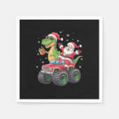 Kerstmis Familie Matching Santa Truck Dinosaurus Servet (Voorkant)