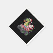 Kerstmis Familie Matching Santa Truck Dinosaurus Servet (Hoek)