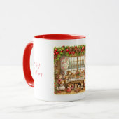 Kerstmis familie muis mok (Voorkant links)