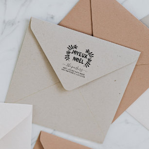 Kerstmis Familie Naam Handtekening Retouradres Rubberstempel
