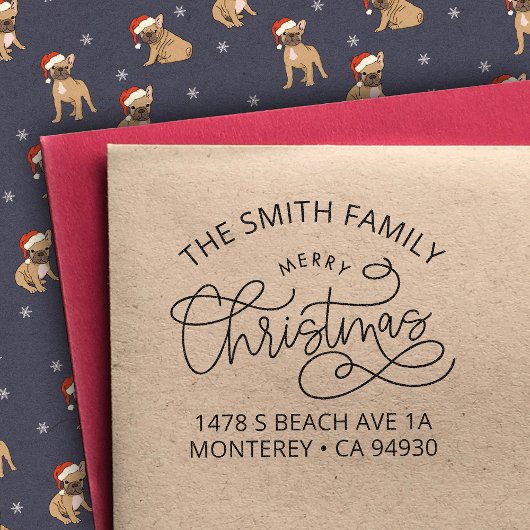 Kerstmis Familie Retouradres Envelop Rubberstempel