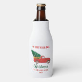 Kerstmis Familie Reünie Jaarlijkse Partij Custom Flesjeskoeler (Fles Voorkant)