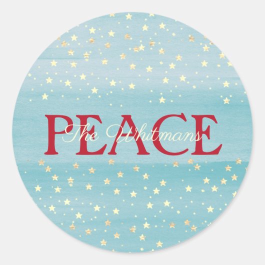 Kerstmis Familie Vrede Ronde Sticker (Voorkant)