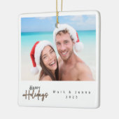 Kerstmis familie vrienden eenvoudige moderne boom keramisch ornament (Links)