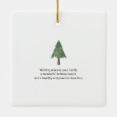 Kerstmis familie vrienden eenvoudige moderne boom keramisch ornament (Achterkant)