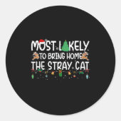 Kerstmis Familie Xmas Meest Waarschijnlijk Een  Me Ronde Sticker (Voorkant)