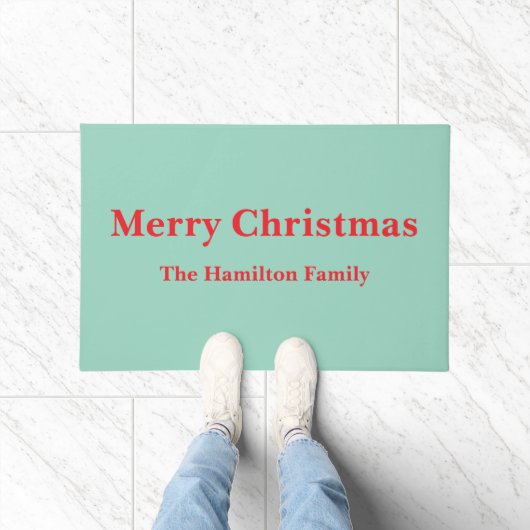 Kerstmis familienaam deurmat (Binnen)