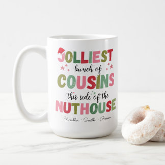 Kerstmis familienaam neef hereniging bijpassend koffiemok