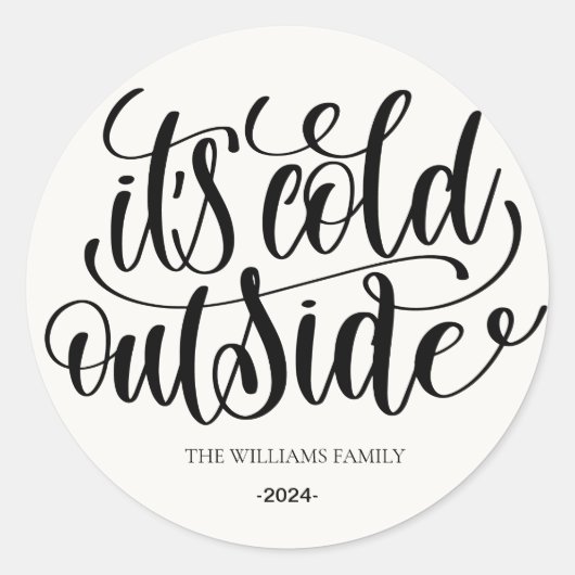 Kerstmis familienaam ronde sticker (Voorkant)
