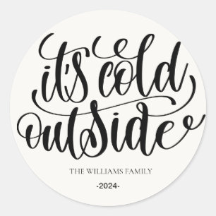 Kerstmis familienaam ronde sticker