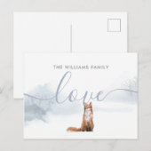 Kerstmis familienaam Winter Bos Vos Feestdagenkaart (Voorkant / Achterkant)