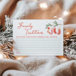 Kerstmis, Familietradities Spel, Baby Shower Informatiekaartje