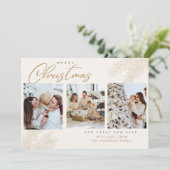 Kerstmis familievakantiefoto kaart (Staand voorkant)