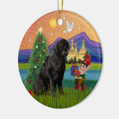 Kerstmis Fantasie - Newfoundland Keramisch Ornament (Links)