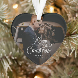 Kerstmis Fantasievol Script Foto op maat Ornament