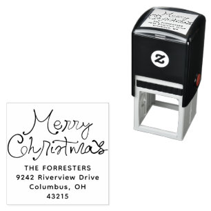 Kerstmis fantasievol script retouradres zelfinktende stempel