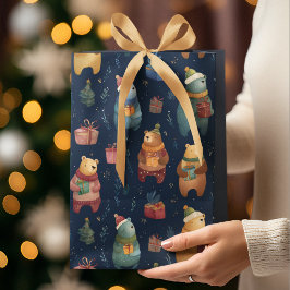 Kerstmis Fantasievolle Kleurrijke Beren Cadeautas