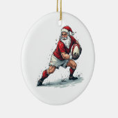 Kerstmis Fantasy Football speelt Kerstman Keramisch Ornament (Rechts)